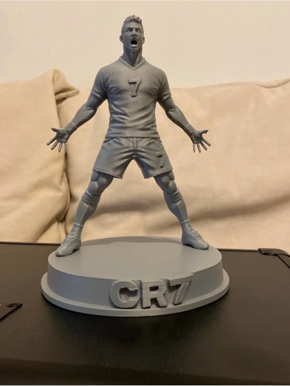 Gray Soccer Player Statue - Home Accent Figurine